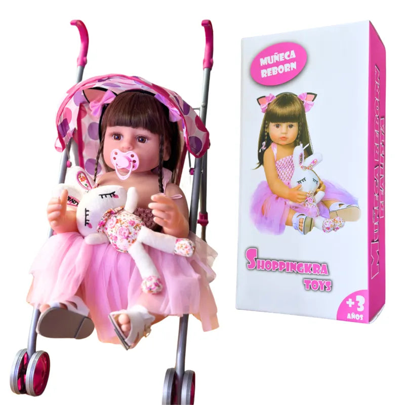 Muñeca Reborn Bebe Realista Vinilo Silicona 55cm