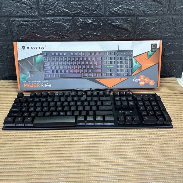 Teclado Gamer Major K348 con Luces RGB y Cable USB