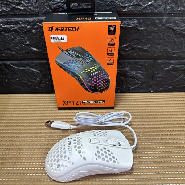 Mouse Gamer Jertech XP12 RGB Diseño Panal Ultraligero