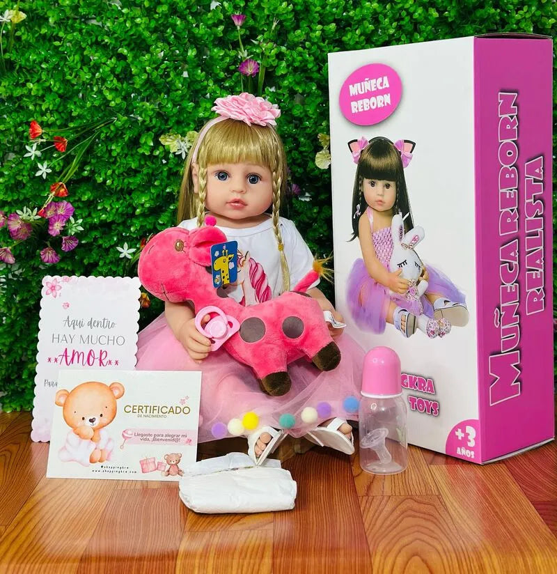 Muñeca Reborn Bebe Realista Vinilo Silicona 55cm