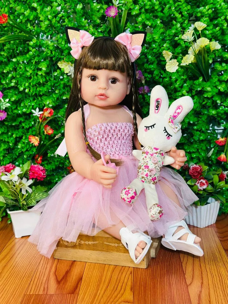 Muñeca Reborn Bebe Realista Vinilo Silicona 55cm