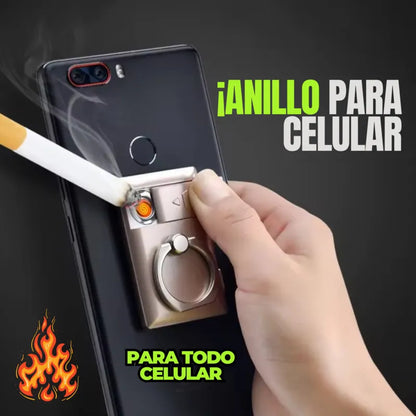 Anillo Soporte para Celular con Encendedor Eléctrico Recargable