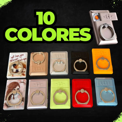 Anillo Soporte para Celular con Encendedor Eléctrico Recargable