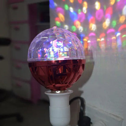 Bombillo giratorio multicolor con adaptador y botón de encendido