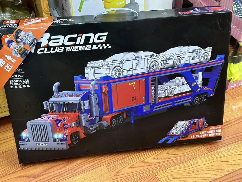 Tractocamión de Bloques 1300 Piezas  Camión Transportador Niñera