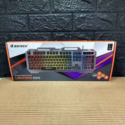 Teclado Gamer Jertech K910 con Luces RGB y Cable USB