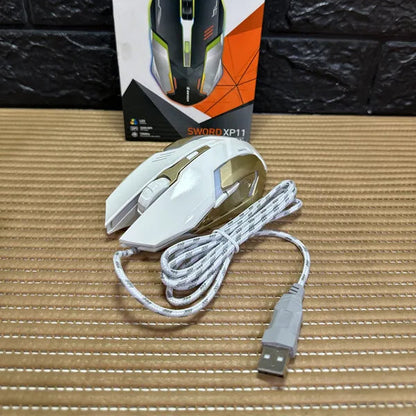 Mouse Gamer Jertech XP11 Sword Blanco USB con Luces LED