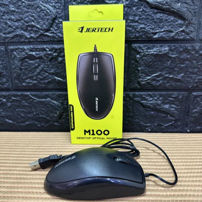 Mouse Jertech M100 con Cable USB – Ergonómico y Resistente