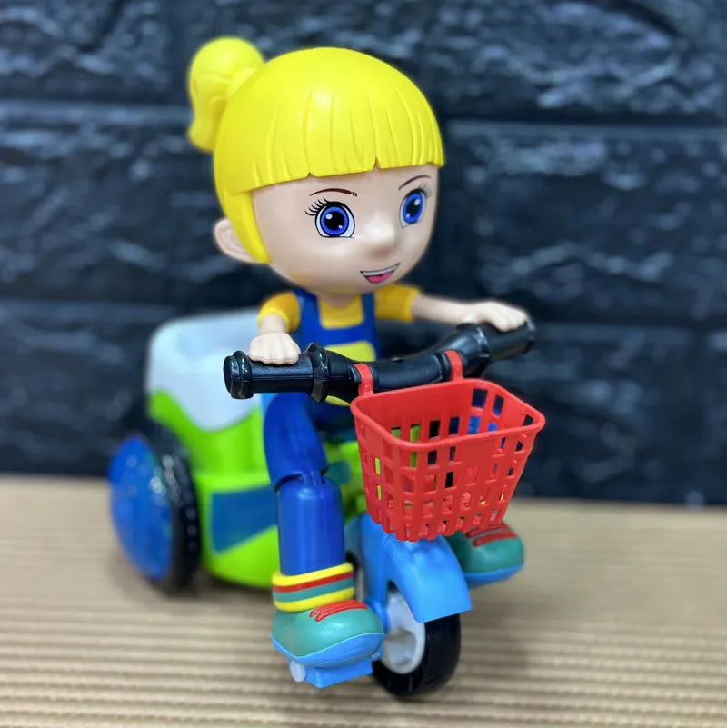 Triciclo Stunt Eléctrico Niño y Niña Con Música, Luces y Giros Locos