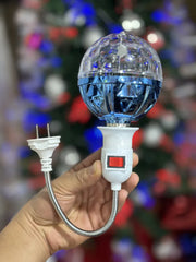 Bombillo giratorio multicolor con adaptador y botón de encendido
