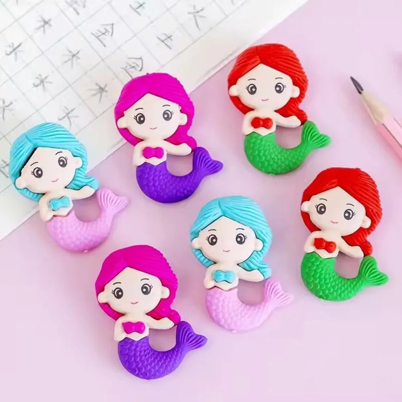 Borradores Kawaii para Lápiz Figuras de Perrito, Gatico, Aguacate y Sirena