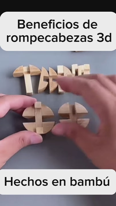 Rompecabezas 3d en Madera Bambu puzzle