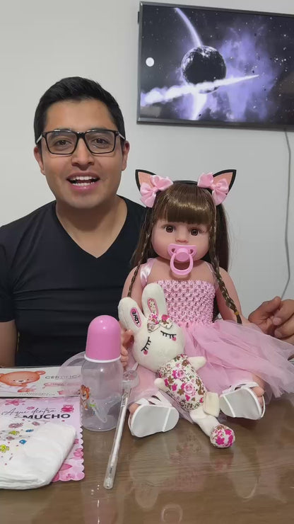 Muñeca Reborn Bebe Realista Vinilo Silicona 55cm
