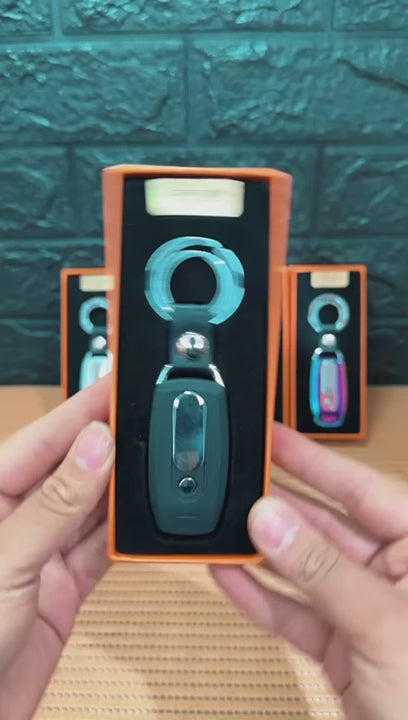 Llavero Premium con Encendedor, Linterna y Doble Argolla
